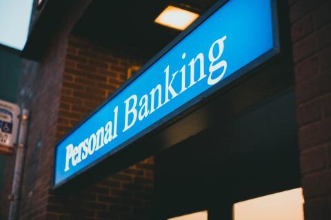 Sign for a bank
