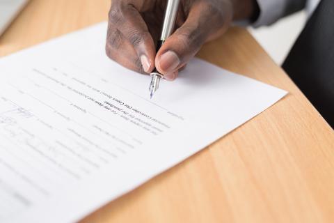 Signing paperwork
